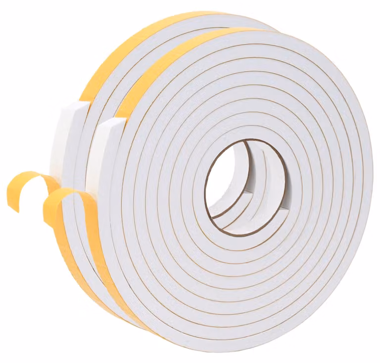 Nastro in schiuma autoadesivo, 2 pezzi, bianco, 15 mm x 5 m, schiuma CR