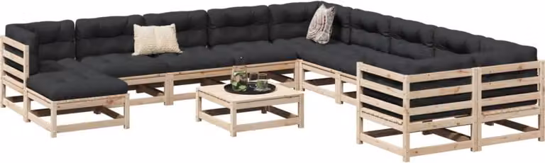 Maison Exclusive - Set Divani da Giardino 12 pz in Legno Massello di Pino