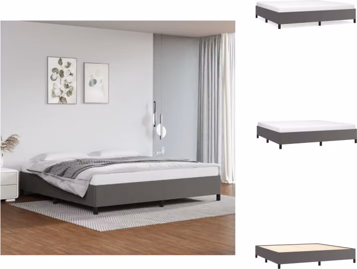 vidaXL Struttura letto grigia 200x200 cm in Pelle finta - Letti e strutture letto