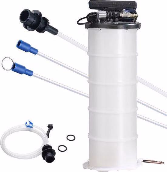 Aspiratore pneumatico manuale per liquidi, da 6,5 litri (1,74 galloni), dotato di indicatore di livello dell'olio e tubo di aspirazione per la rimozione di liquidi dai veicoli
