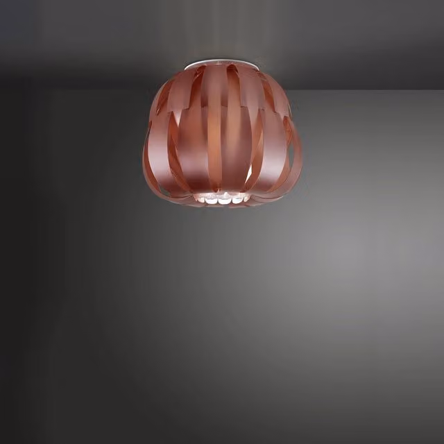 Plafoniera Moderna Queen Polilux Linea Zero Rosa in Metallo e Plastica, Diametro: 42 cm, Attacco E27