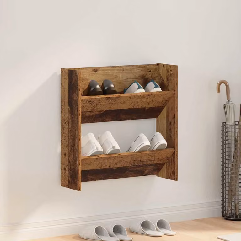 Scarpiera moderna vidaXL in legno marrone con ripiani piatti L/P/H: 60 x 18 x 60 cm