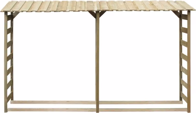 Doppio Capannone per Legname 300x44x176cm Legno Pino Impregnato