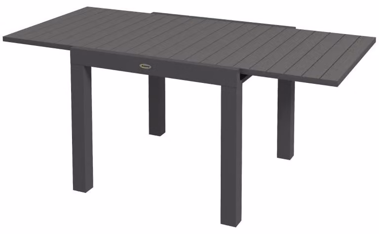 Tavolo da giardino estensibile in alluminio | Colore: Grigio | Dimensioni: 80x81/162x75 cm
