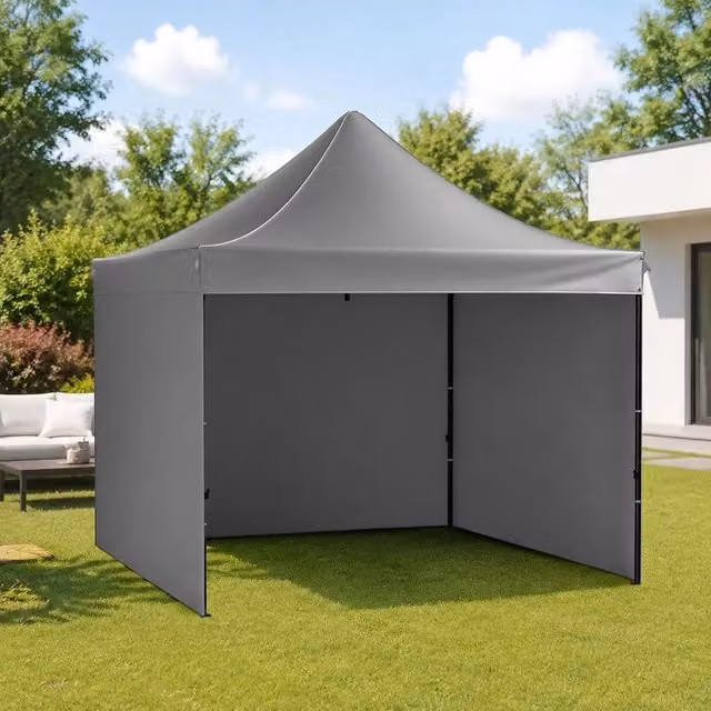 Pavilion 304.8x304.8x320cm Garden Tent 500D PU Silver Fabric Folding Pavilion Height Adjustable Including Storage Bag Party Tent 6-8 Person Pop-Up Tent Folding Tent Garden Pavilion For Camping Trips