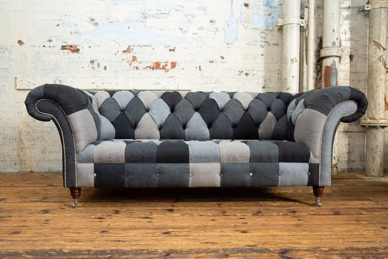 Sofa 3 Sitzer Couch design Chesterfield Sitz Garnitur Leder Polster