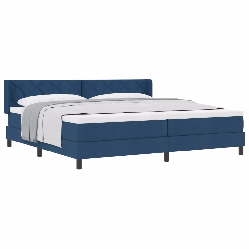 Letto a molle con testiera vidaXL in tessuto blu L: 200 cm, P: 200 cm, H: 280 cm – 2