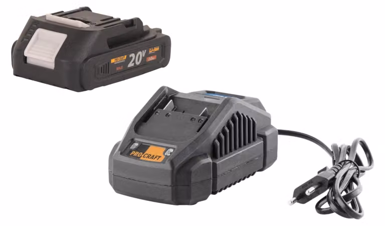 Procraft Starter Pack 20 V 20/2,4 A Caricabatterie + 1x 20/2 A Batteria 2,0 Ah