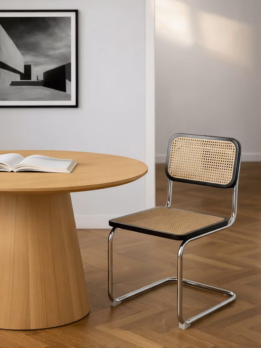 Set di 2 sedie Lunel Kenay Home in legno, rattan e metallo, colore nero e naturale – 2
