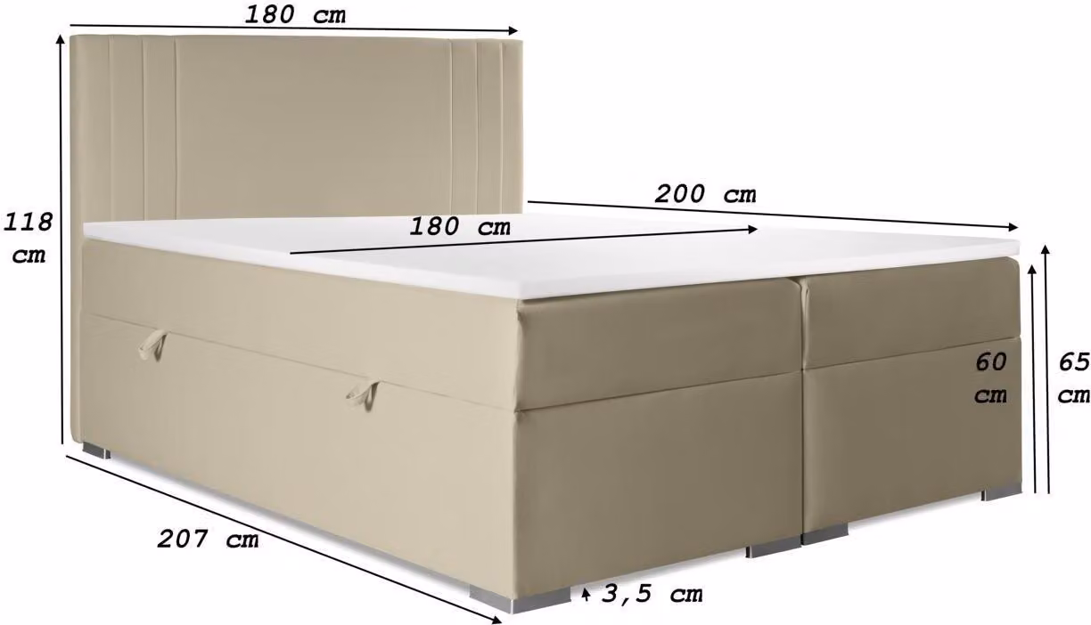 Doppelbett Polster Schlafzimmer Bett Modern Möbel Polsterbett Boxspringbett