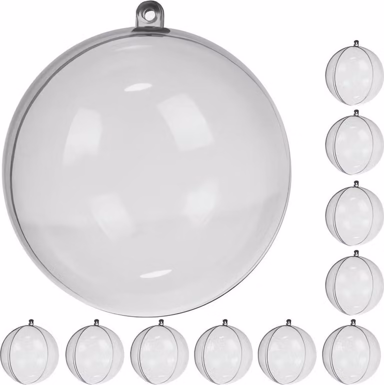 Set di 10 palline trasparenti da 10 cm Ruhhy 22277