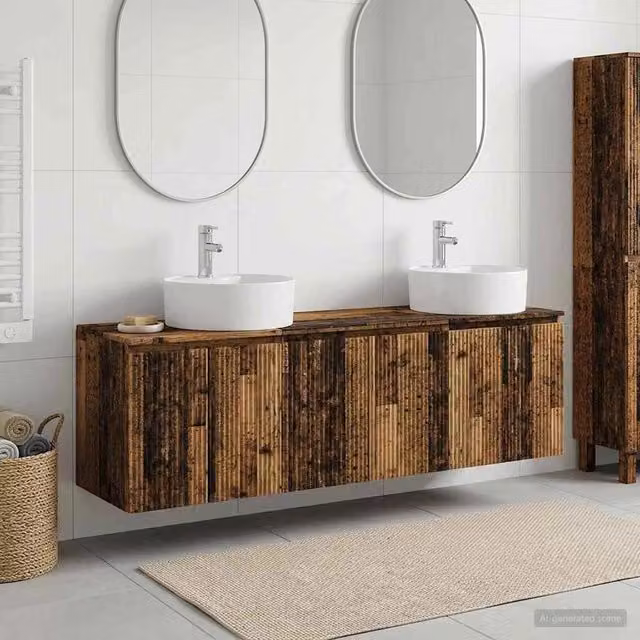 Set di Armadi da Bagno 3 pz Legno antico 161,5 x 44,5 x 82 cm 3405675