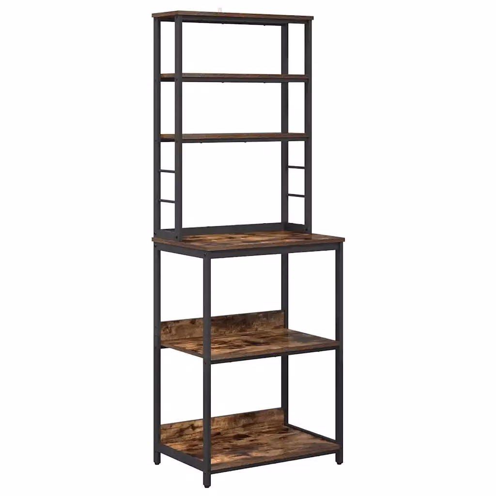 Scaffale da cucina industrial vidaXL in legno e metallo marrone L: 60 cm, P: 40 cm, H: 168 cm – 2