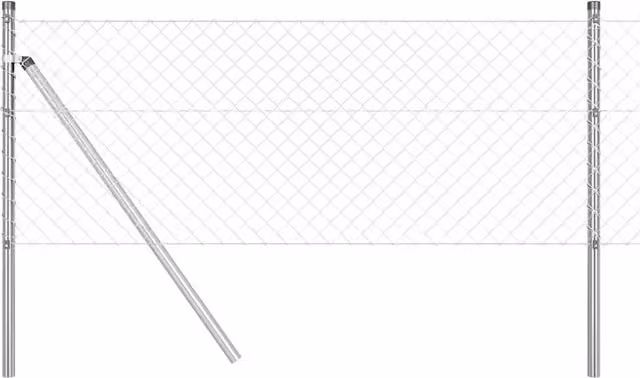 Pannello per recinzione rettangolare in acciaio color argento 25 x 0,6 m con maglie 40 x 40 mm