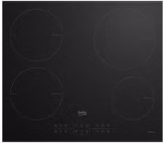 Piano cottura a induzione Beko Hii64200Mt Black con 4 zone di cottura, incasso, vetro, Larghezza: 60 cm