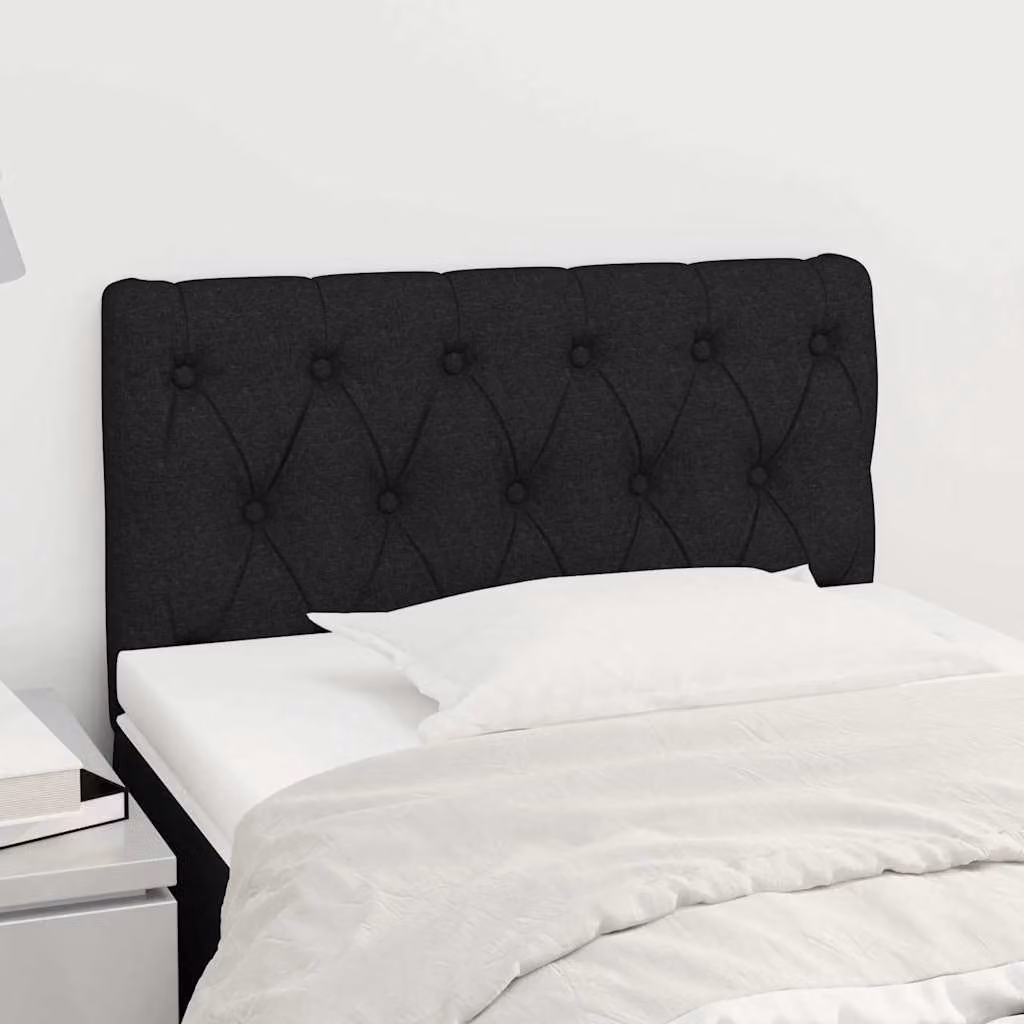 Testiera per letto vidaXL in tessuto nero con struttura in legno L: 80 cm, P: 7 cm, H: 78-88 cm