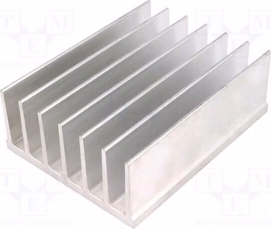1 radiatore: stampato, larghezza: 78 mm, altezza: 35 mm, lunghezza: 100 mm, con alette, alluminio grezzo, radiatore