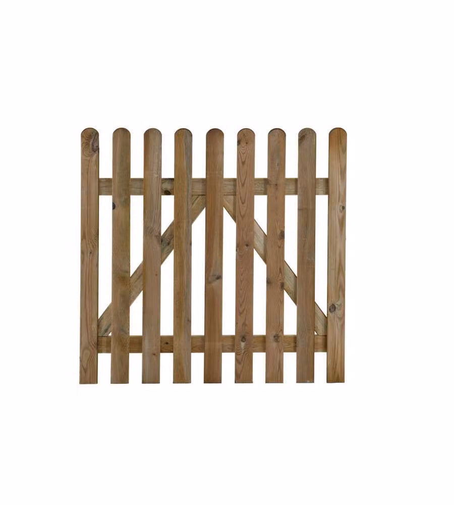 Cancello Pedonale Dritto in Legno di Conifera 100x70 cm per Giardino