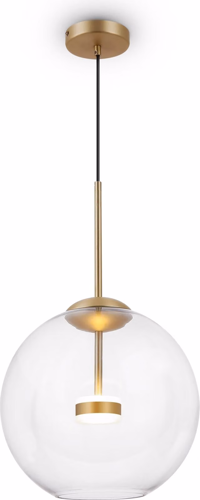 Lampadario A Sospensione Moderno Cometa Metallo Oro Vetro 1 Luce Led 12W