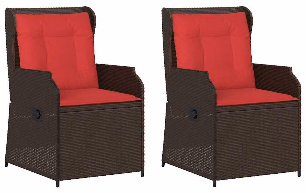 Panchina da giardino 2 pcs Marrone polyrattan