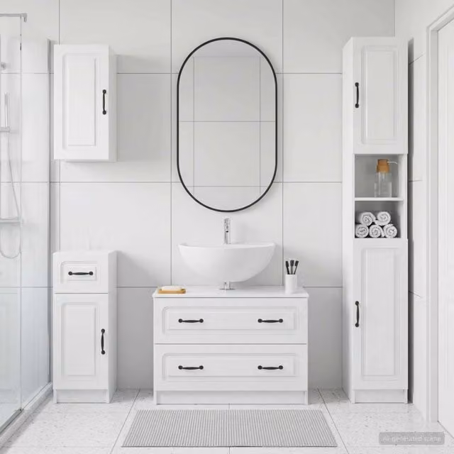 Set di Mobili da Bagno da 4 Pezzi UTRECHT Bianco Lucido 3417976