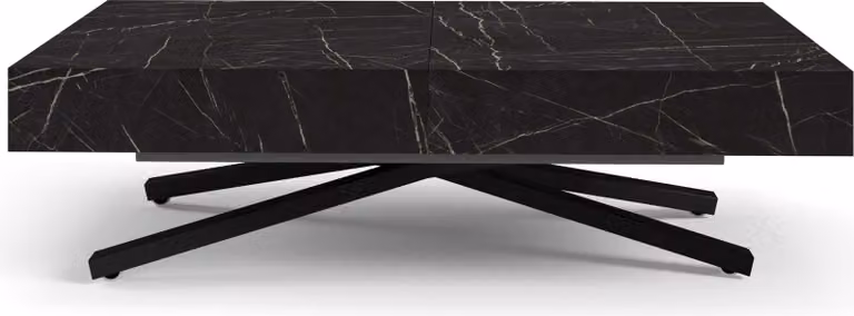 FURNLUX Tavolino Sanna X Black 80cm / Colore principale: Nero / Dimensioni: 80 x 80 x 200 cm