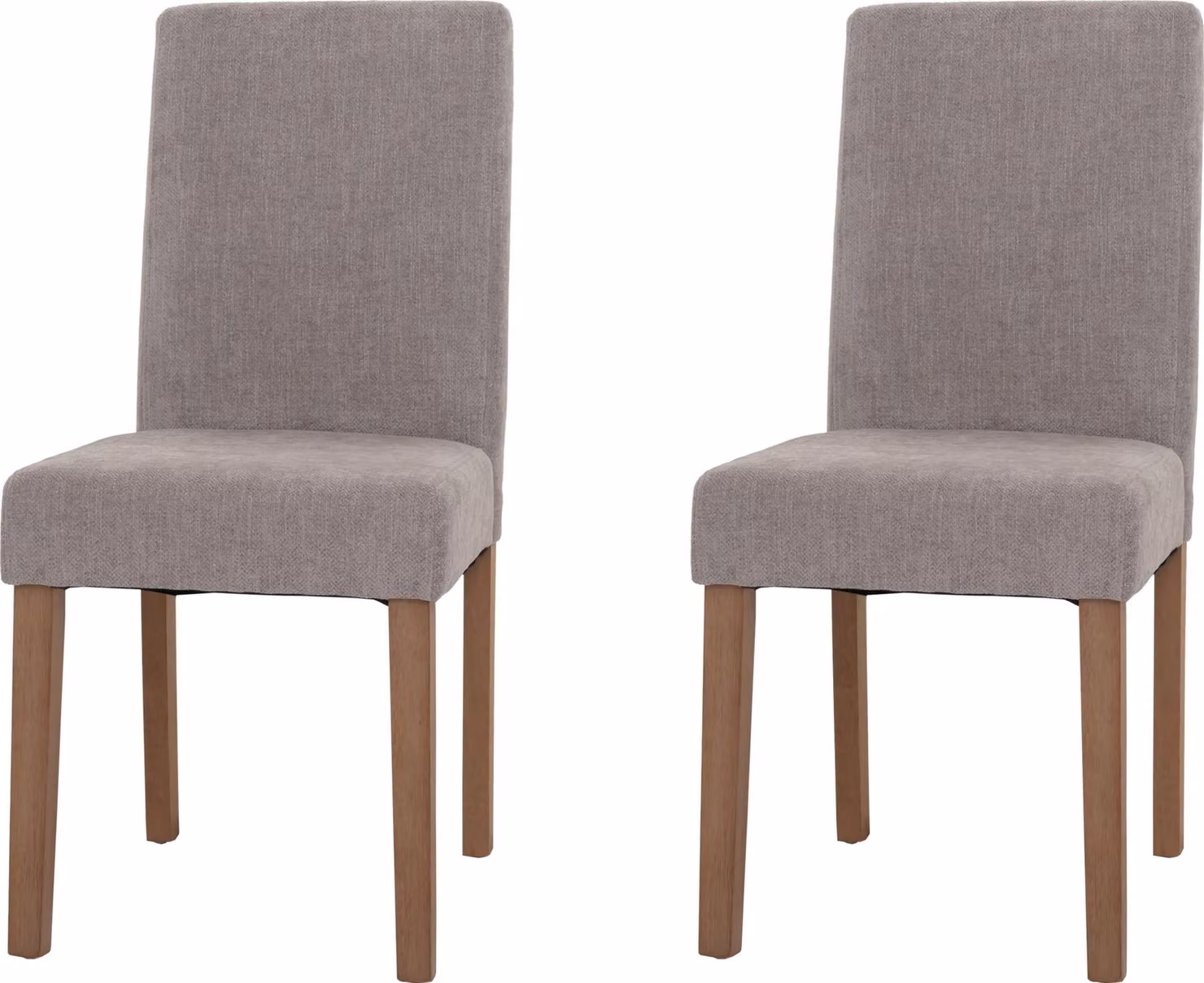 Set di 2 sedie da pranzo classiche e intramontabili | A x L x P 90 x 42 x 50 cm | Altezza seduta 47 cm | Tessuto/textile ciniglia Legno | Gambe color naturale | Grigio chiaro | Sedia Sedia da cucina Sedia con schienale alto