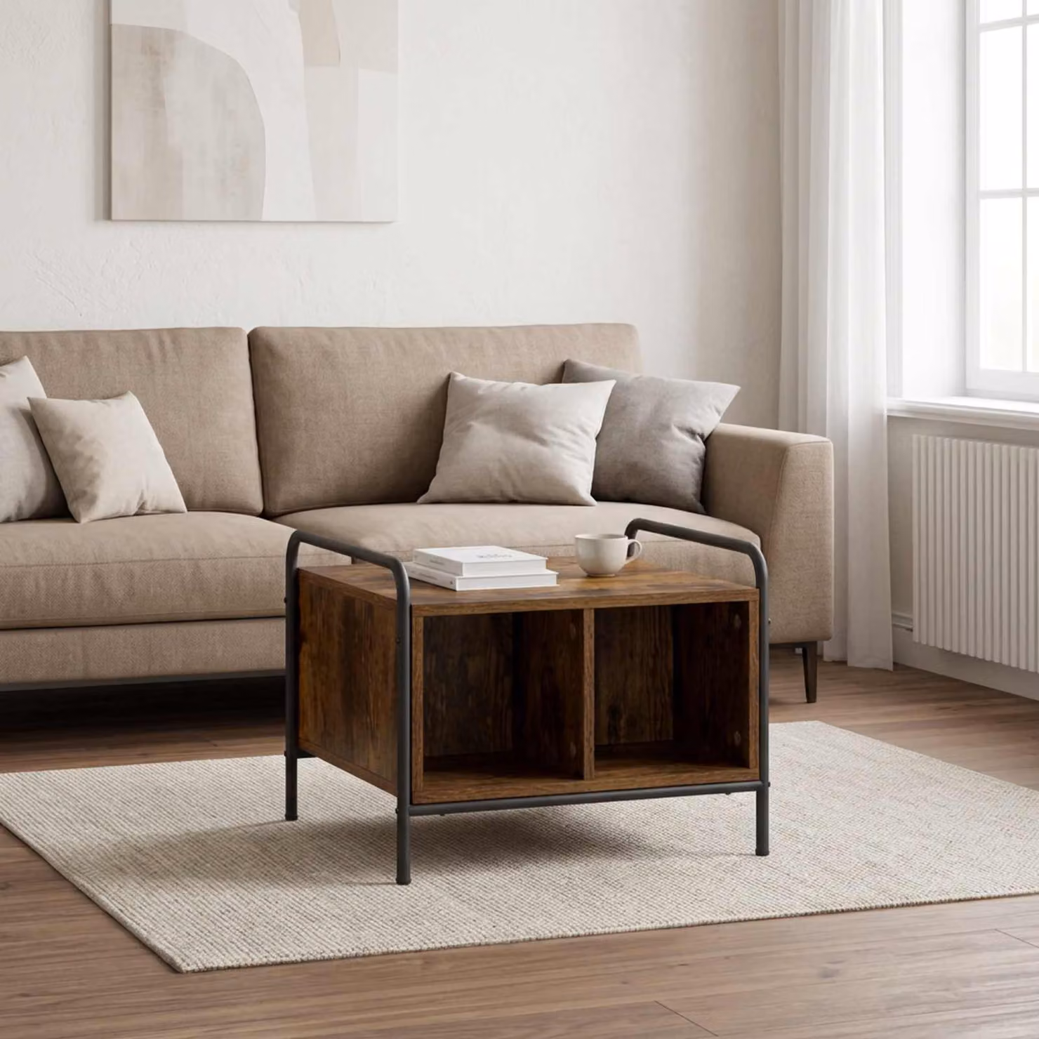 vidaXL Tavolino da salotto moderno in rovere fumo L 50 cm x P 49 cm x H 41 cm