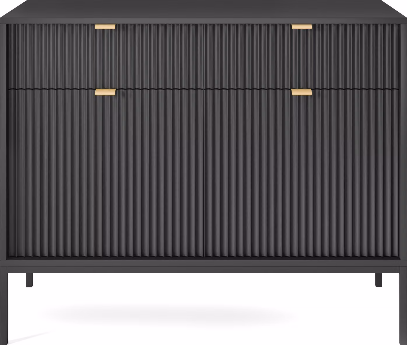Cassettiera nera, dimensioni: 104 cm x 83 cm x 39 cm