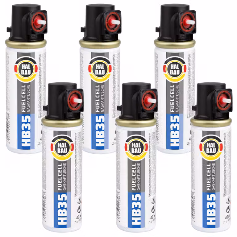 Cartuccia di ricambio HALBAU da 100 mm e 40 ml per pistola sparachiodi, confezione da 6 cartucce HB35