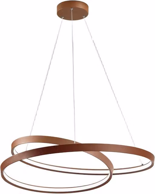 Lampada a sospensione LED Perenz Ritmo in metallo con design a anello moderno, regolabile in altezza, disponibile nei colori bianco, marrone, grigio e bronzo