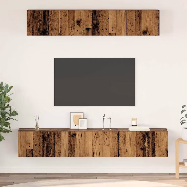Set mobile TV moderno vidaXL in legno marrone, 5 pezzi