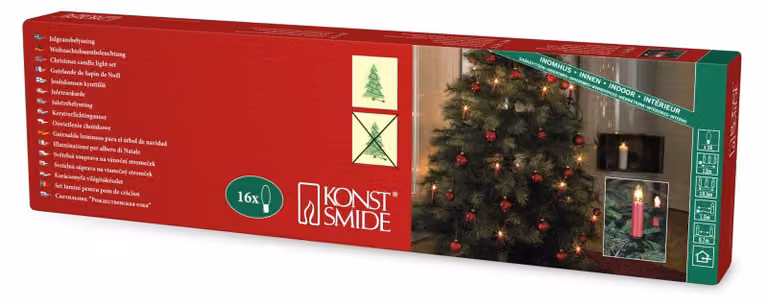 Catena luminosa per albero di Natale, 16 lampadine rosse, 230 V, 48 W, colore verde