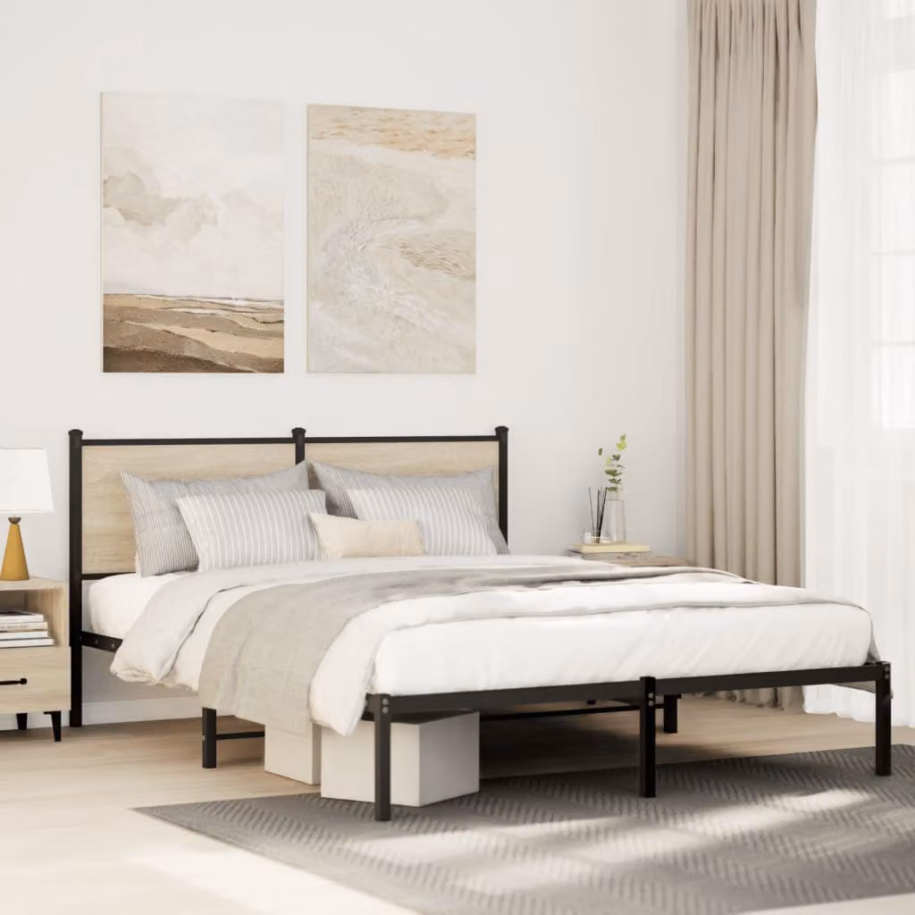 vidaXL Giroletto in Metallo Rovere Sonoma L: 150 cm, P: 200 cm