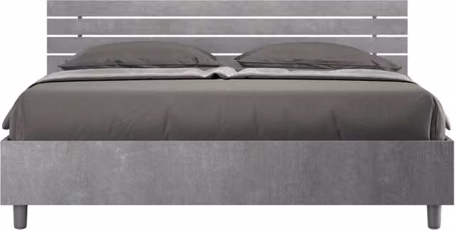 Letto Matrimoniale 160x200 cm testata dritta con doghe Ankel - Senza rete,Grigio