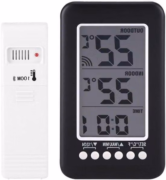 Termometro digitale con display LCD e regolazione della temperatura