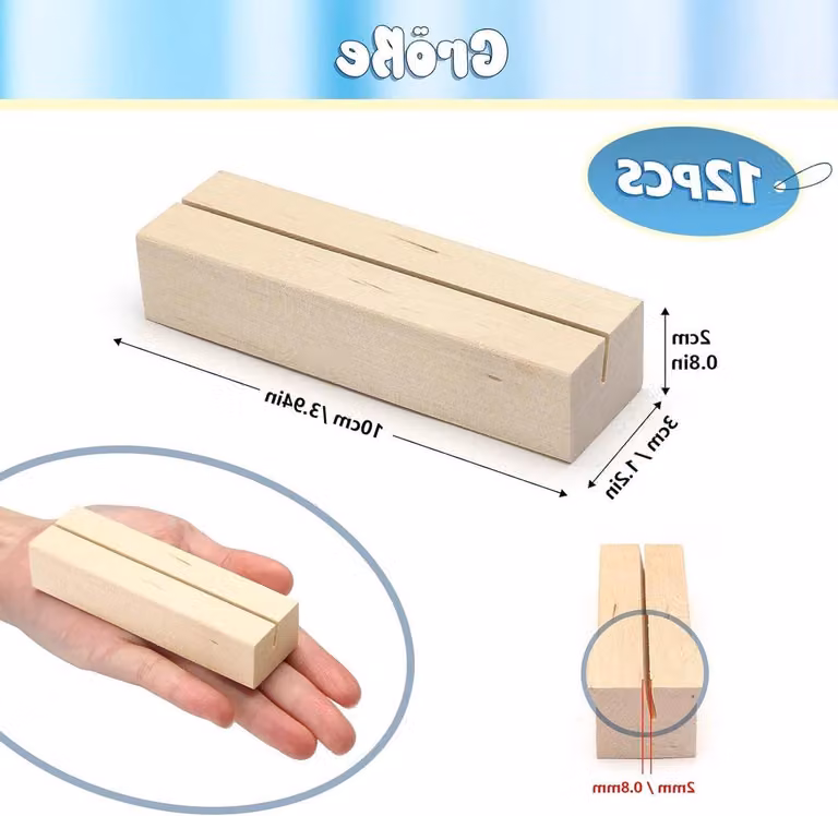Set di 12 portatessere in legno – supporti per menu e foto, ideali per matrimoni, ristoranti e feste