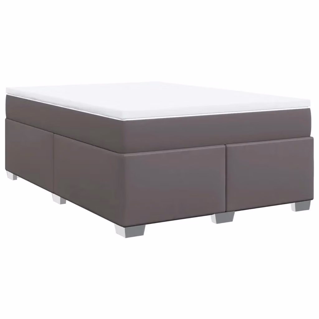 Letto a molle con materasso vidaXL in similpelle grigio e bianco L/P/H: 140 x 200 cm – 2