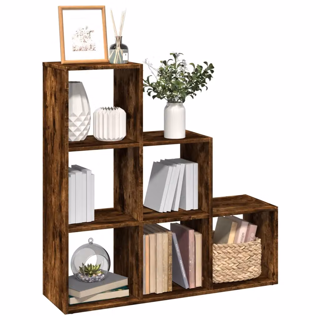 Libreria Divisorio vidaXL con 3 Ripiani in Rovere Fumo, Design Moderno, L/P/H: 99 x 29 x 99 cm