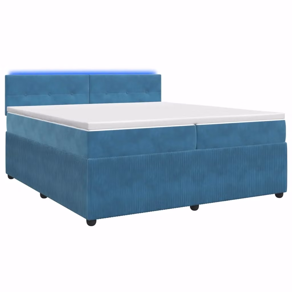 Letto box spring con materasso ibrido vidaXL in velluto blu L/P: 200 x 200 cm – 2