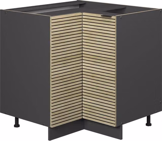 Mobile ad angolo per cucina Vicco Fame-Line in quercia e antracite, L: 80.5 cm – 1