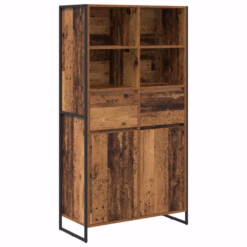 Credenza stile industrial vidaXL in legno e metallo marrone L/P/H: 81 x 36 x 150.5 cm – 2