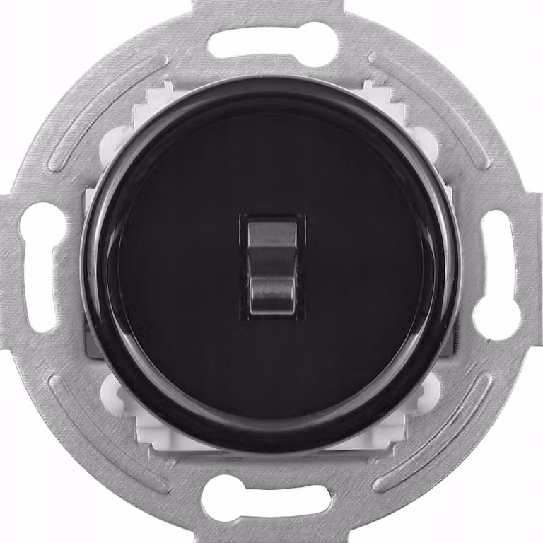 Interruttore singolo TG ELECTRO, stile retrò, design industriale, colore nero