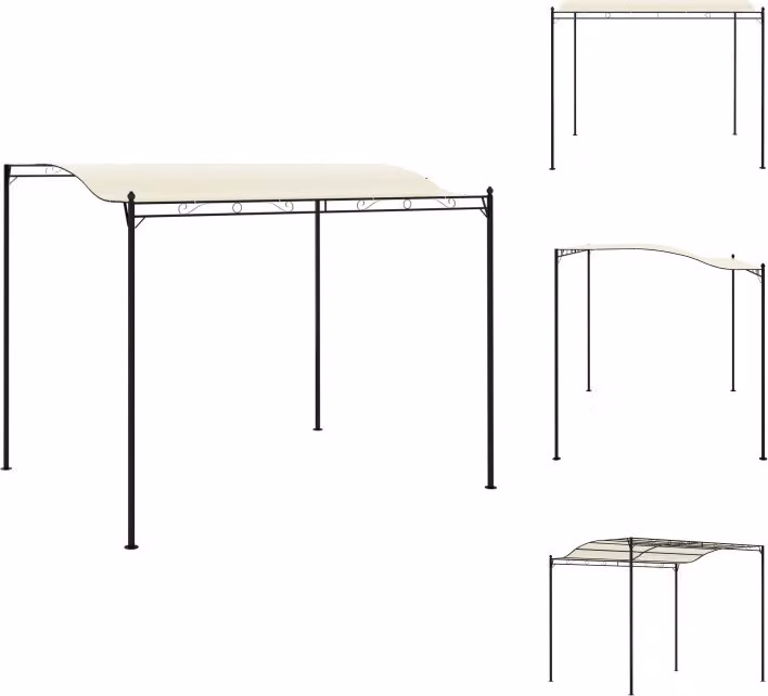 tessuto vidaXL Pavilion bianco crema - Padiglioni e tende per feste