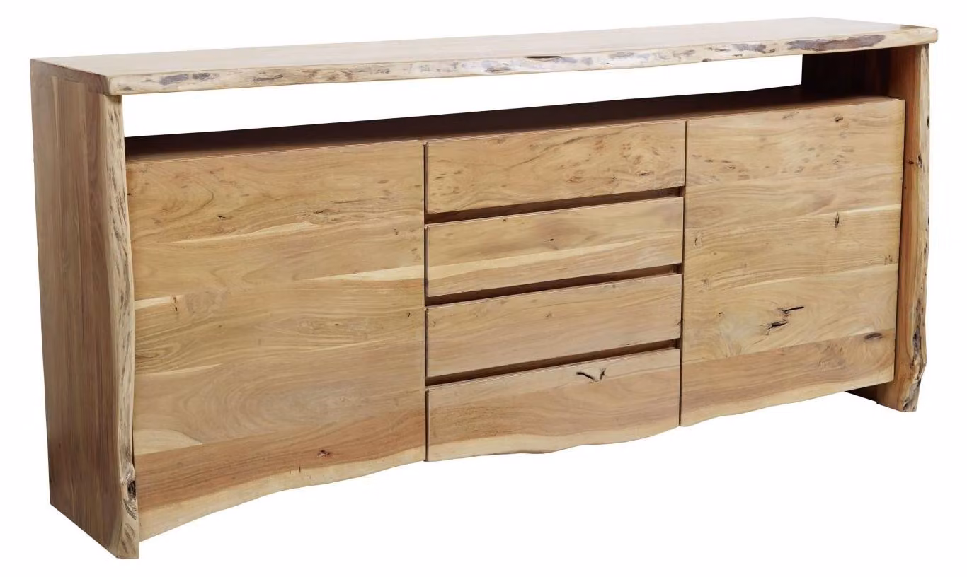 MASSIVMOEBEL24 | credenza in legno di Acacia 210x45x96 Acacia naturale laccato PURE ACACIA #701