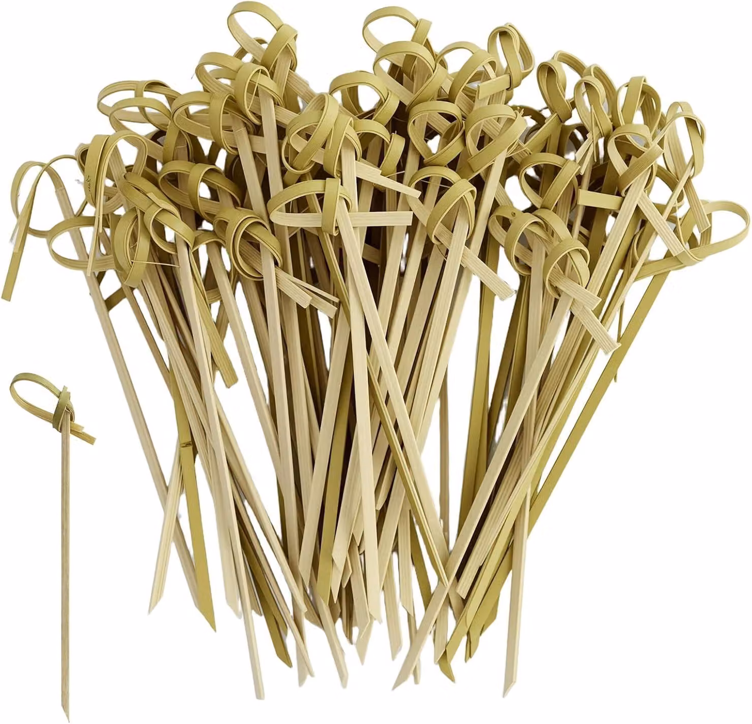 Spiedini di bambù naturali - Spiedini per cocktail con estremità arrotondate - Spiedini da cocktail da 12 cm - Spiedini di bambù - Spiedini per finger food - Spiedini per frutta
