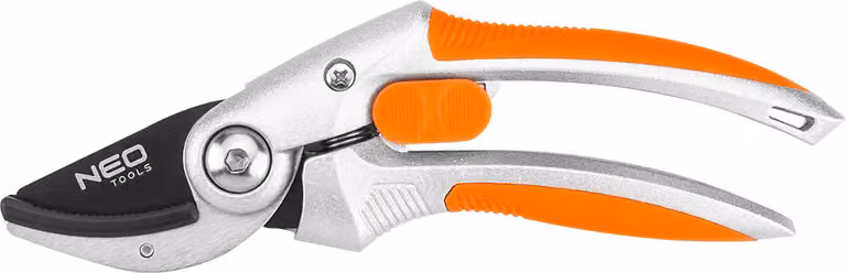 Forbici a lama d'incudine NEO TOOLS, lunghezza totale 210 mm, diametro massimo di taglio 20 mm, lame in acciaio resistente con rivestimento antiaderente, impugnatura ergonomica in alluminio con componenti in morbido TPR