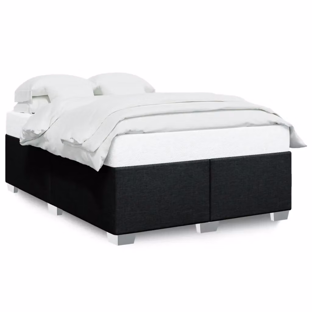 vidaXL Giroletto senza Materasso Nero in Tessuto L: 160 cm, P: 200 cm – 2