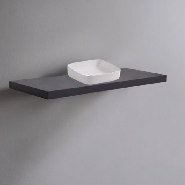 Mensolone da bagno Veriaffari antracite con lavabo da appoggio bianco in ceramica L: 120 cm, P: 47 cm – 1