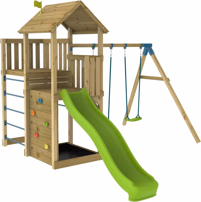 TP Toys Grattacielo 5 Torre giochi da giardino con scivolo e altalena